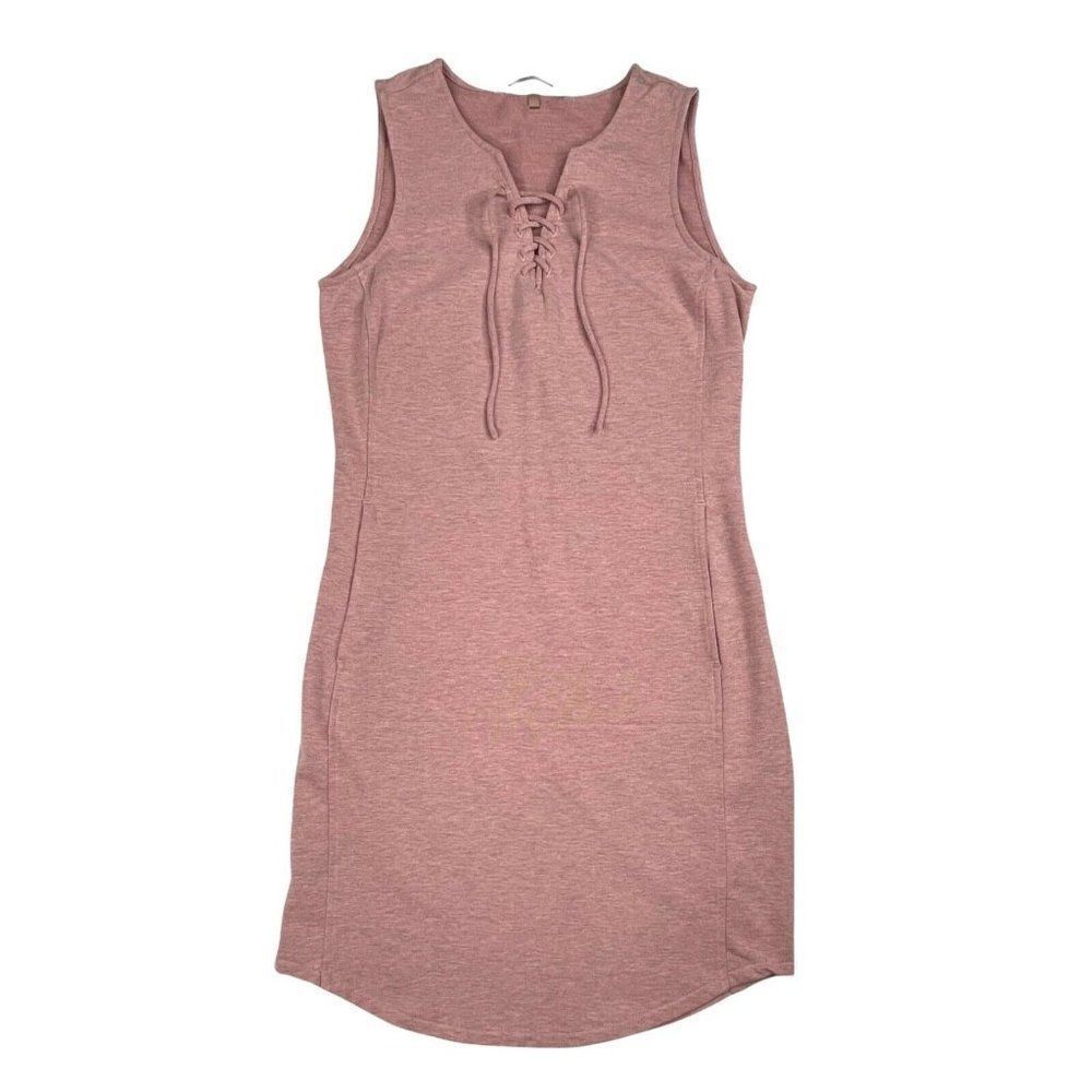 QOR Sleeveless Lace Up Performance Dress Pink